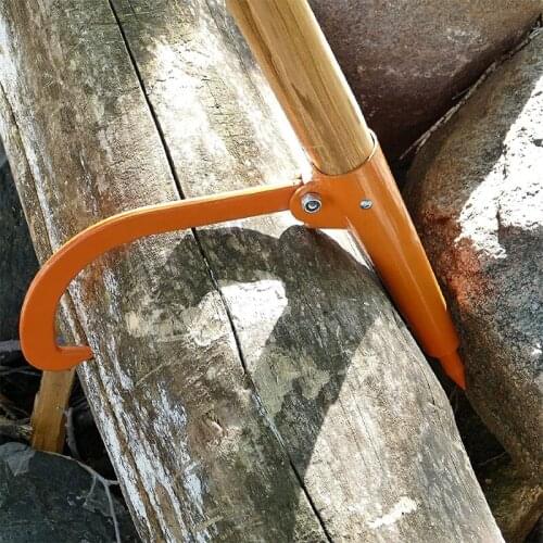 G5AB Indispensable 46cm Forestry Multitool Roller Logging Po-le Garden Backyard Elevator Log Heavy Anti-rust Oblique Hook