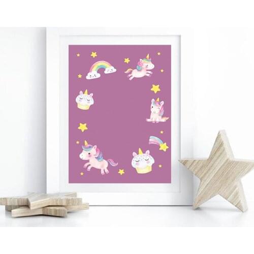 Custom unicorn Art Decor Canvas Painting Wall Picture Print Picture Animal Wall Art Poster Living Room Bedroom Wall Decor