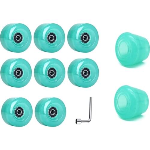 Roller Skate Wheels with Bearings and Toe Stoppers,for Double Row Skating,Quad Skates and Skateboard,32X58mm 82A