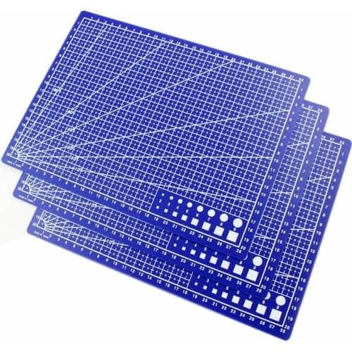 A4 / A3 PVC Cutting Mats Rectangular Grid Line Cutting Mat DIY Tool Plate Hand Model Tool Art Base Plate Blue Single Sided