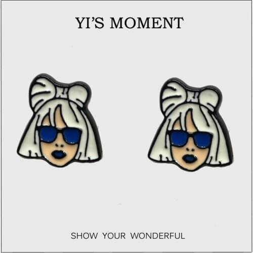 Trendy Enamel metal Jewelry GAGA stud Earrings Party Earing for Women