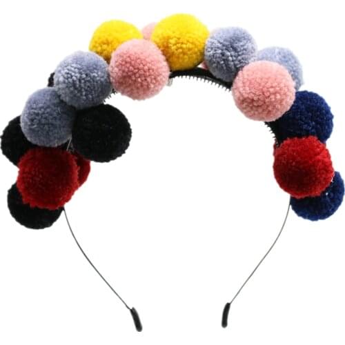 2021 NEW winter STYLE fashion yarn pompom full head multi color two tone design full head hairbands hair accessories