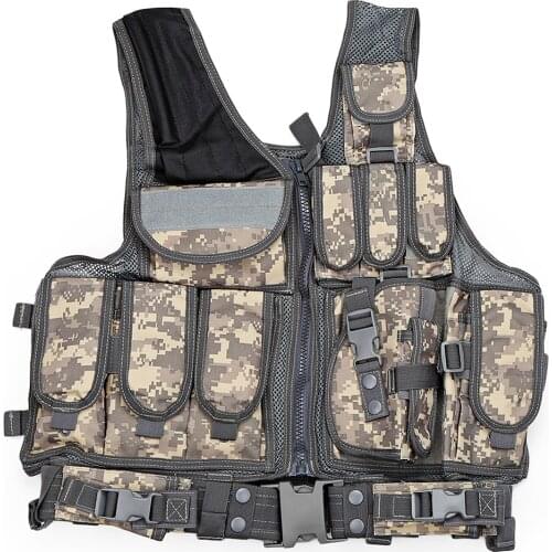 Hunting vest Hunting Molle Vest with Holster Military Swat with Adjustable Belt 5 Colors