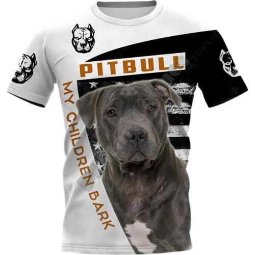 PLstar Cosmos Animal Rottweiler Staffy Pitbull Dog Funny Mens/Womens 3DPrint Unisex Summer Streetwear T-Shirt Short Sleeves A-4