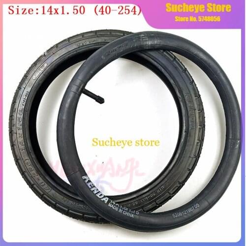 14 Inches Folding Bead Bicycle Tire 14 X 1.5 40-254 Tyre and Inner Tube Black 14" X 1.5 " for Bike Tire, Kids Bike Wheel Tire