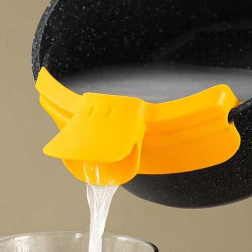 Silicone Soup Diversion Duckbill Drain Pans Anti Spill Kitchen Liquid Dispenser Round Mouth Edge Cooking Deflector Nozzle Gadget