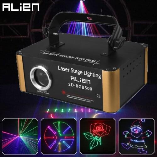 ALIEN 500mW RGB DMX SD Card Animation Laser Projector PRO DJ Disco Stage Lighting Effect Party Wedding Holiday Club Bar Scanner