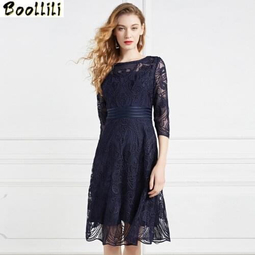 Boollili Spring Autumn Vintage Midi Dress Women Clothes Ladies Dresses Elegant Party Pink Women Dress 2020 Plus Size Vestidos