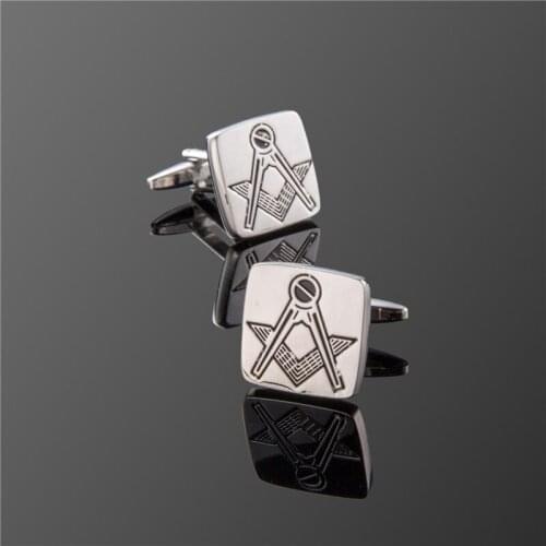 XK393 High quality mens shirts Masonic logo / Silvery Cufflinks Masonic Cufflinks / mens shirts, clothing accessories