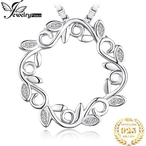 JewelryPalace Olive Branch Cubic Zirconia CZ Pendant Necklace Without Chain 925 Sterling Silver Pendant Fashion Jewelry