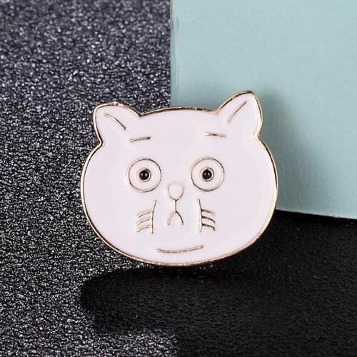 Zlxgirl small carton men brooches jewelry cats head hijab pins mens Christmas gifts womens statement punk hijab Scarf pin