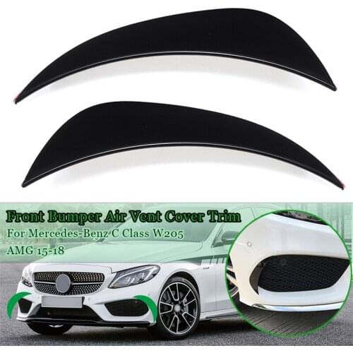 1 Pair Car Front Bumper Splitter Canard Air Vent Cover Trim For Mercedes-Benz C Class W205 for AMG 2015-2018 Car styling