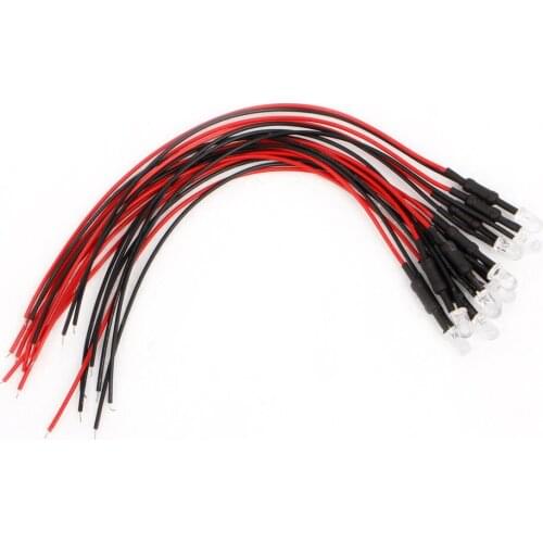 10pcs DC 24V 18cm 5mm Pre Wired LED Lamp Light Bulb Emitting Diode