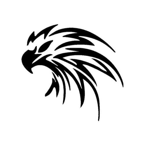 15.5CM*14.8CM Hawk Eagle Car Body Window Sticker Black/Silver Vinyl Decal