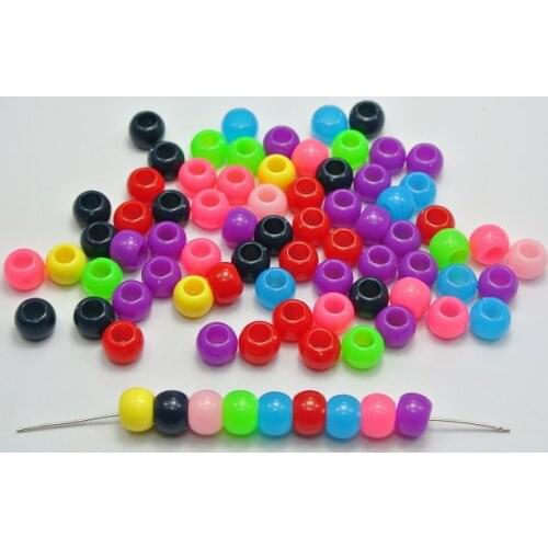 150 PCS Mixed Color Acrylic Round Barrel Beads 8X6mm Craft Bracelet Jewelry DIY Decorative Accessories