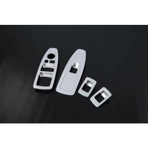 4PCS ABS Chrome Car Interior Door Window Lift Glass Switch Buttons Cover Molding For BMW X1/X2 2018 Car Styling