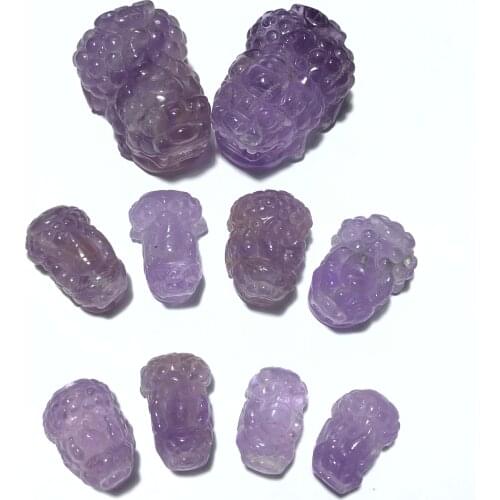 Amethyst Pixiu Feng Shui Chakra Healing Reiki Quartz Stone Home Decoration Stone Handicraft Decoration Carvings