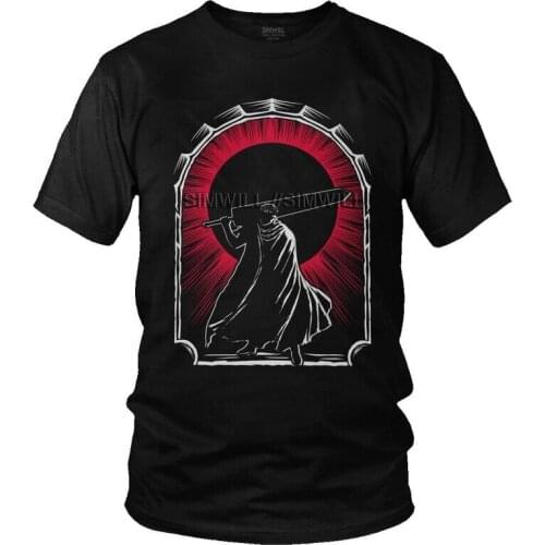 Berserk Guts T-Shirts Men Graphic T Shirts Short Sleeve Anime Manga Swordsman Tshirt 100% Cotton Tees Top Clothes
