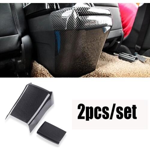 For Honda Civic 2016 2017 2018 2019 2020 2021 Rear Air Outlet Anti-Kick Panel Vent Trim 2pcs ABS Carbon Fiber