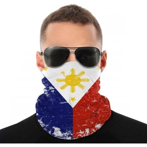 Filipino Philippines Flag Scarves Half Face Mask Halloween Neck Gaiter Tubular Bandanas Dustproof Headband Biking Camping