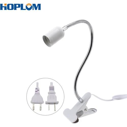 360 Degrees Flexible Lamp Holder Gooseneck Clip-On Cable E27 Base With On off Switch Plugs For Night Light Grow Lights Desk
