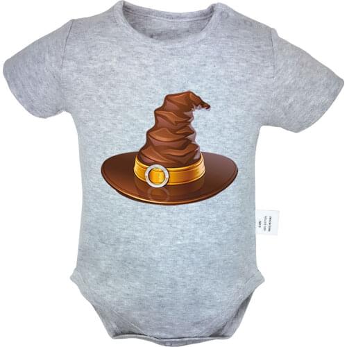 Happy Halloween Witch Black Cat Witch Hat Design Newborn Baby Boys Girls Outfits Jumpsuit Print Infant Bodysuit Clothes Cotton