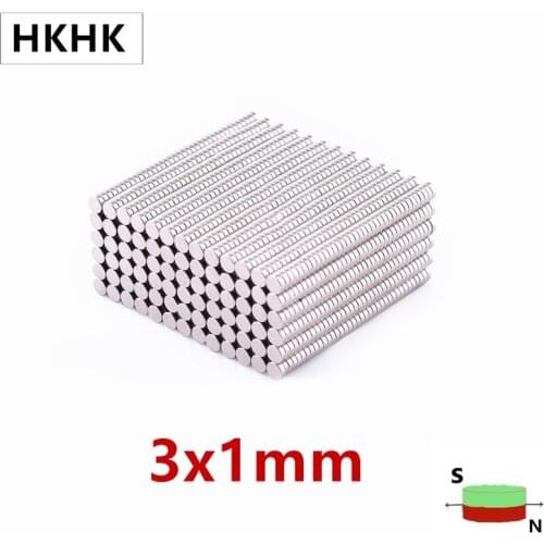 HKHK 50-10000PCS mini magnet Dia.3x1 mm 1mm mini magnet encoder 3mm x 1mm strong magnetic standard 3x1 mm
