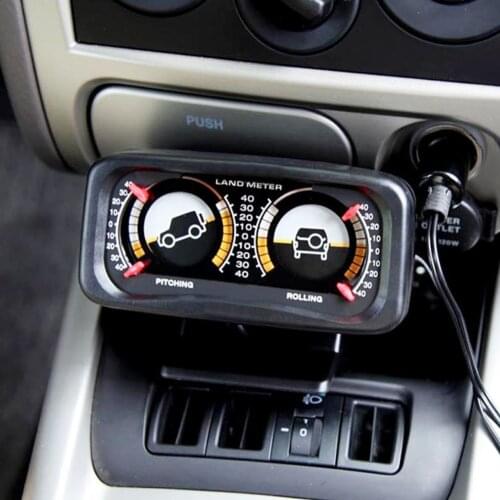 12V Car for Compass Balance Level Slope Meter Angle Tilt Two-barreled Backlight Inclinometer with LED Light Car Accessories