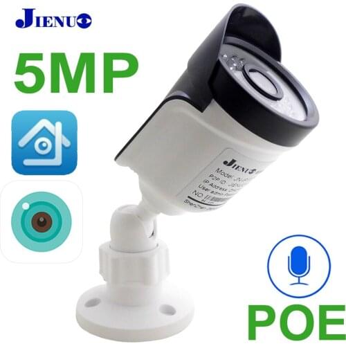 JIENUO Audio 5MP POE Camera IP HD Outdoor Waterproof Cctv Security Video Surveillance Night Vision Infrared IPCam Home Camera IP