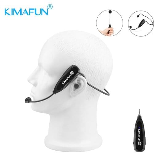 KIMAFUN Microphones professional 2.4G wireless headset microphone systems for churches teaching stage voice amplifier speaker