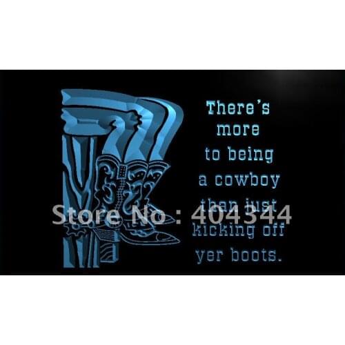 LK384- Cowboy Boots Western Bar Beer LED Neon Light Sign home decor crafts