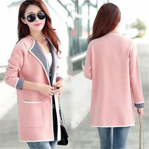 Women Jackets Spring Autumn Pocket Women Jacket Cardigan Long Womens Jackets And Coats Plus Size/oversized/pink Jacket Outwear