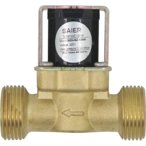 Brass electric solenoid valve DC12v 24v 220v Water Air Inlet Flow Switch for solar water heater valve DN15 DN20 female male