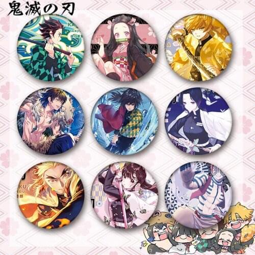 31 Types Demon Slayer Medal Pins Hot Anime Figure Kamado Tanjirou Nezuko Inosuke Zenitsu Badge Brooch Jewelry Gifts
