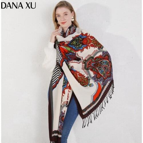 Fashion Winter Scarf For Women Scarf Cashmere Warm Plaid Pashmina Scarf Luxury Brand Blanket Wraps Female Scarves And Shawls