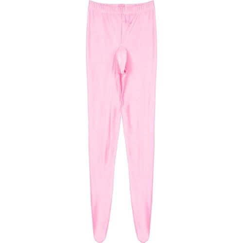 Sissy Mens Pantyhose Open Penis Pouch Sheath Tights Crotchless Stockings Leggings Shiny Pants Pantyhose Exotic Male Underwear