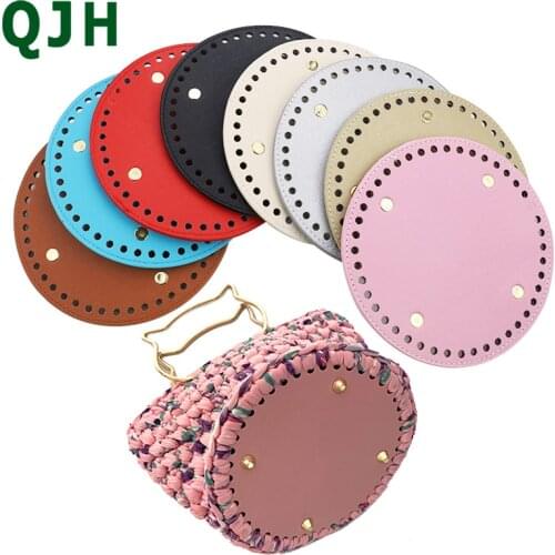 DIY bag bottom cloth yarn hand knitting accessories crochet cloth yarn knitting hand bag oval leather material bag bottom
