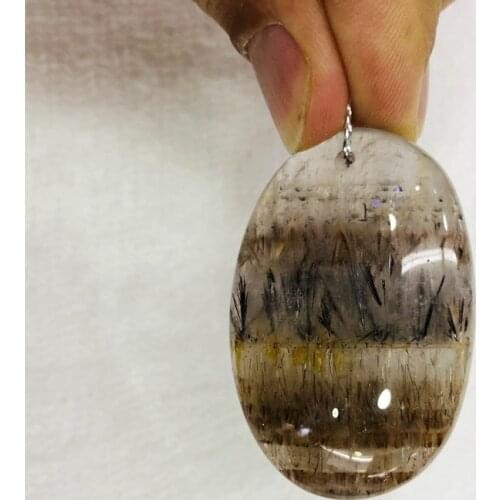 Wholesale Mixed 5pcs Natural Multi-inclusions Crystal; PHANTOM Quartz Rutilated Quartz Beads Pendant,Irregular Shape Size,35mm