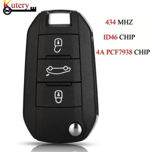 Kutery Original Factory Remote Smart Car Key For Citroen 434Mhz 4A PCF7938 Chip ID46 Keyless Go