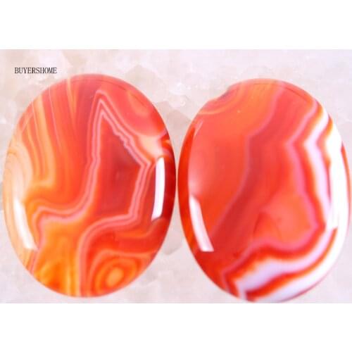 2Pcs/Lot 22x30MM Oval Natural Stone Bead Red Veins Onyx CAB Cabochon For Jewelry Making DIY Bracelet Necklace K530