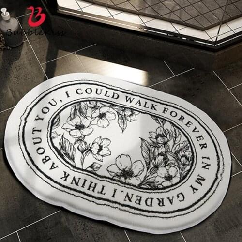 Bubble Kiss Oval Door Mats Lamb Wool Water Absorption Bathroom Floor Pads Soft Home Area Carpet Furry Decorative Anti Slip Rugs