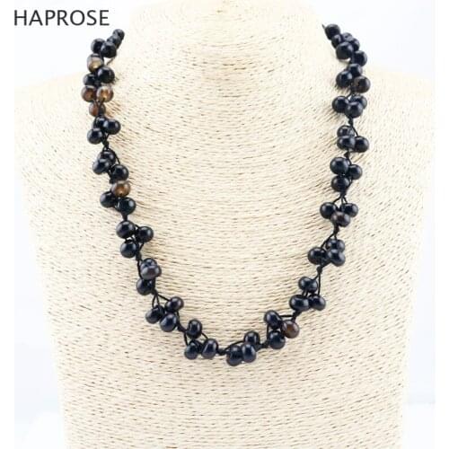 Natural agate necklace plaque bead beads black agate necklace lobster clasp necklace sequins weaving ethnic style commemorative