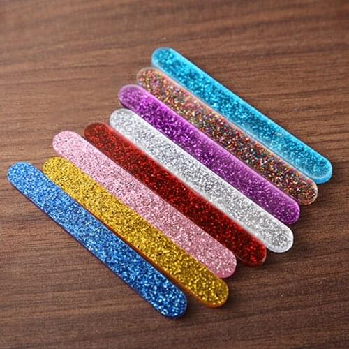 10pcs Glitter acrylic Ice Cream Sticks Popsicle Crafts DIY Handmade Making Crafts Baby Shower Kis Gift 11.3x1cm
