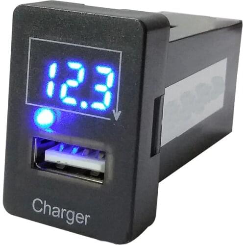 Suitable For Mazda 2.1 A output USB adapter cell phone charger 12v VoltMeter Car Charger