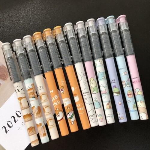 2 pcs/lot Cute Kawaii Sumikko Gurashi Shiba Inu Direct Liquid Quick Dry Gel Ink Pens Rollerball Pen for School Office Stationery