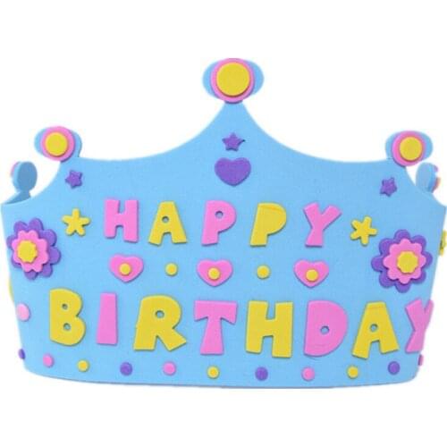 1 Pcs EVA Birthday Hat Caps Adorable Exquisite DIY Creative Party Caps Tiara Crown 3D Puzzle for Baby Party Prop Birthday Gift