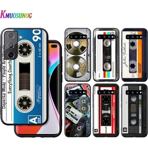 Silicone Cover Old Style Tape Cassette For Samsung Galaxy S21 S20 FE Ultra S10 S10e Lite S9 S8 S7 Edge Plus Phone Case