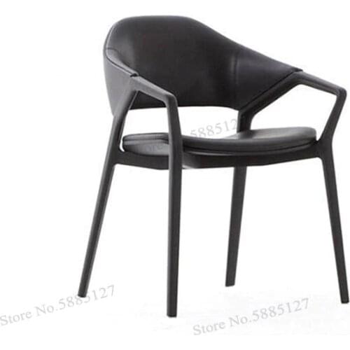 Modern Minimalist Ash Wood Leather Chair Dining Chair Nordic Design