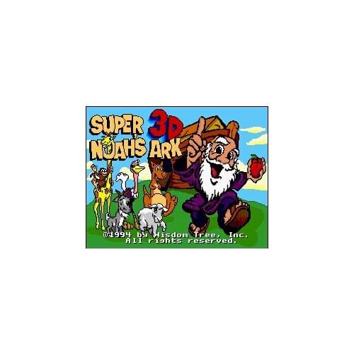 Super Noahs Ark 3D 16 Bit Big Gray Game Card For NTSC USA Game Console