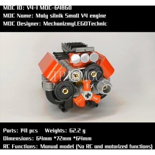 V4-1 MOC-64860 Maly silnik V4 Small V4 engine by Mechanizmy LEG Technic